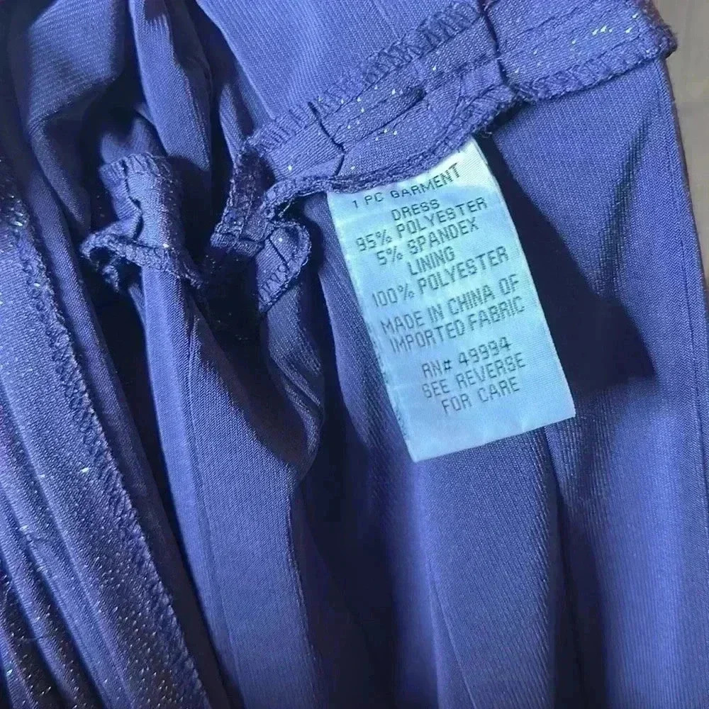 R&M Richards Size 14 Formal cocktail dress Purple sparkly skirt floral collared - Picture 8 of 9